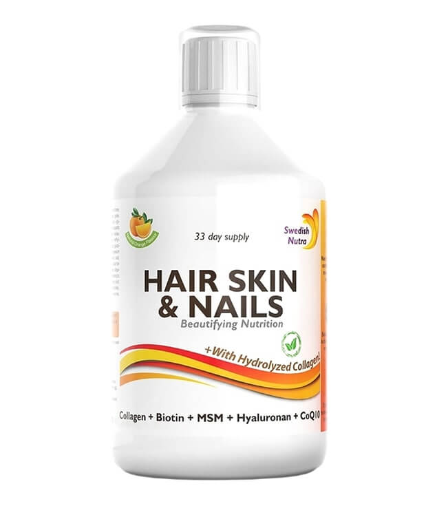 SWEDISH NUTRA | HAIR SKIN & NAILS +WITH HYDROLYZED COLLAGEN